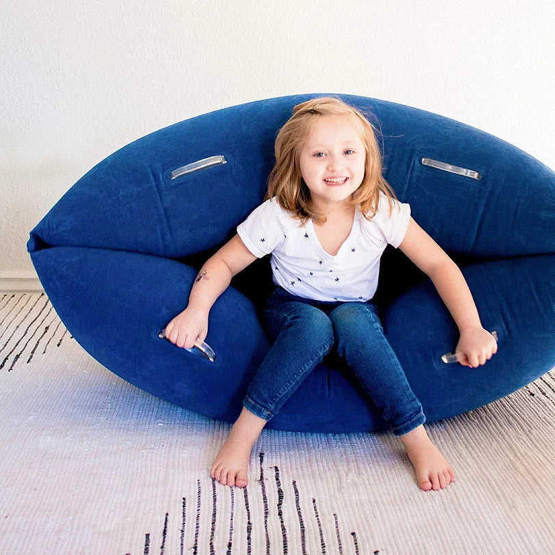 Inflated sensory peapod helping child with anxiety and emotional regulation