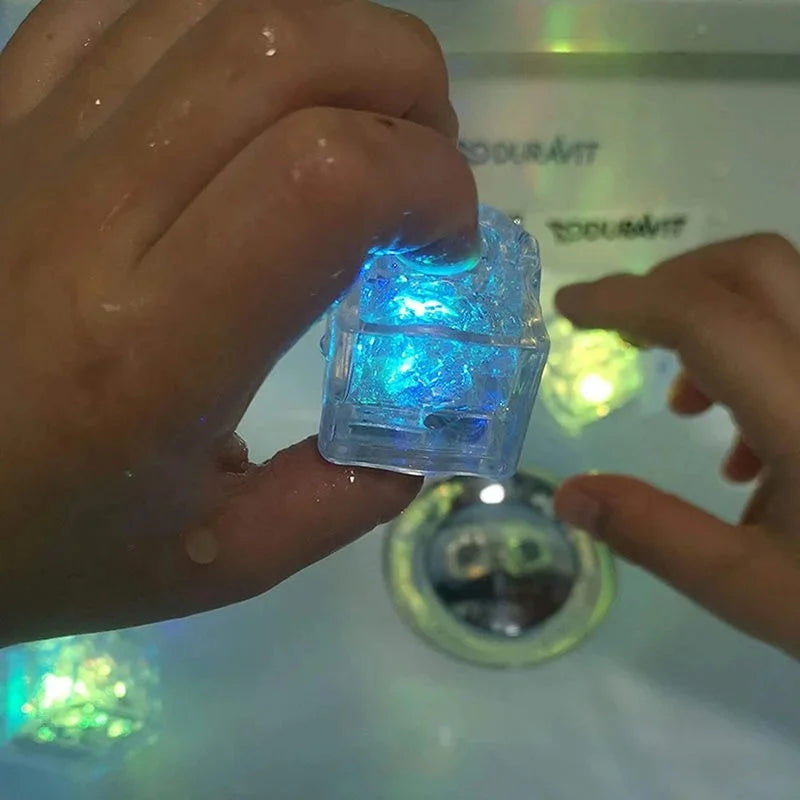 LED light-up bath toys for infant sensory water play