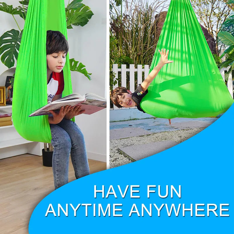 sensory hammock swing offers calming compression for autism and ADHD, providing soothing sensory input to support relaxation and sensory regulation.