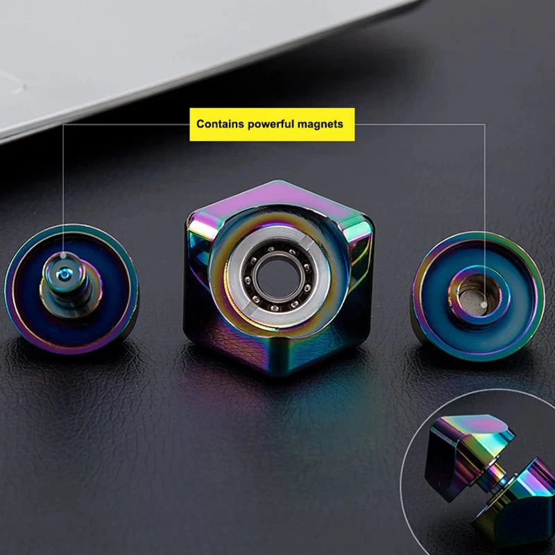 Silent gyroscope spinner toy for adults with ADHD or anxiety.