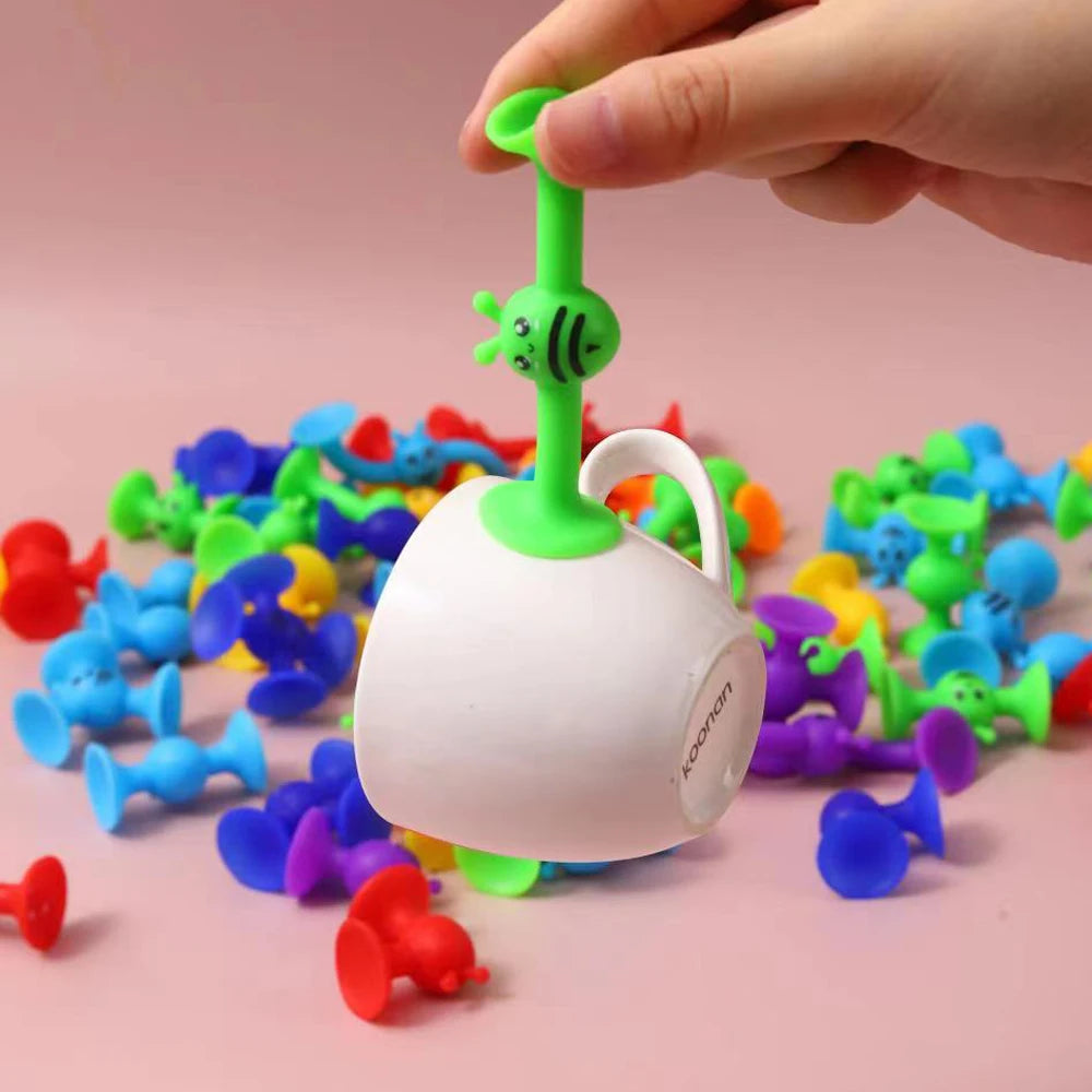 BPA-free silicone suction toys supporting fine motor skills