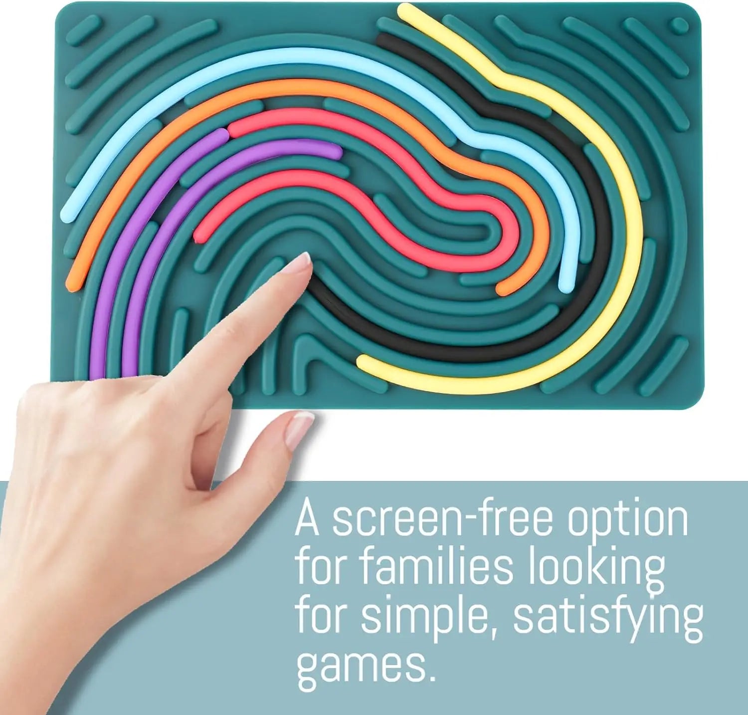 Silicone sensory activity board for calming stress and anxiety relief.