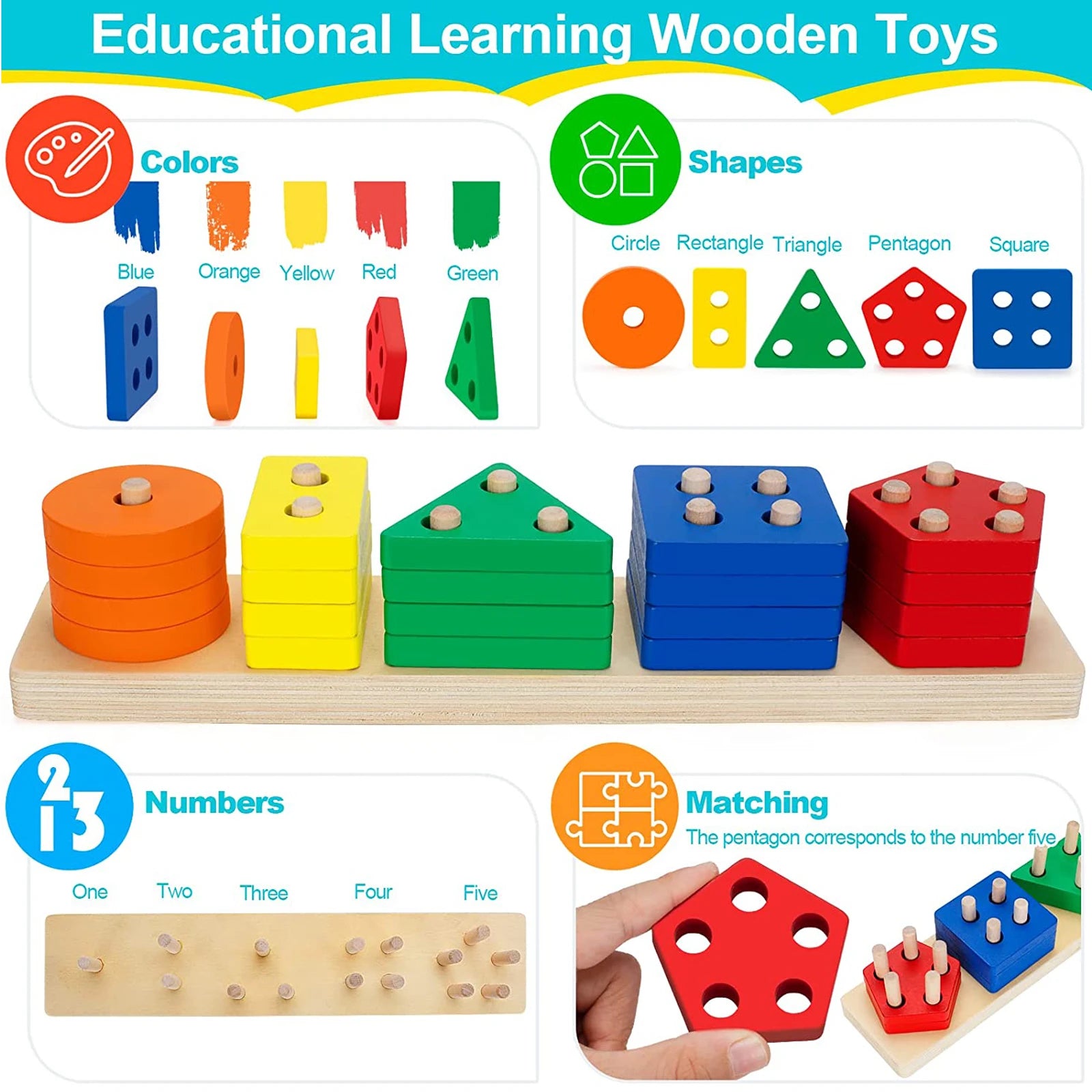 Eco-friendly Montessori toy made from natural wood materials