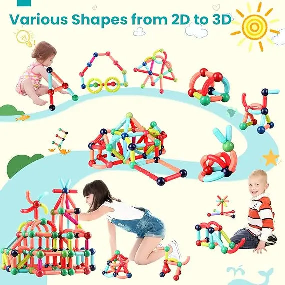 STEM educational magnetic toy for developing creativity and problem-solving.