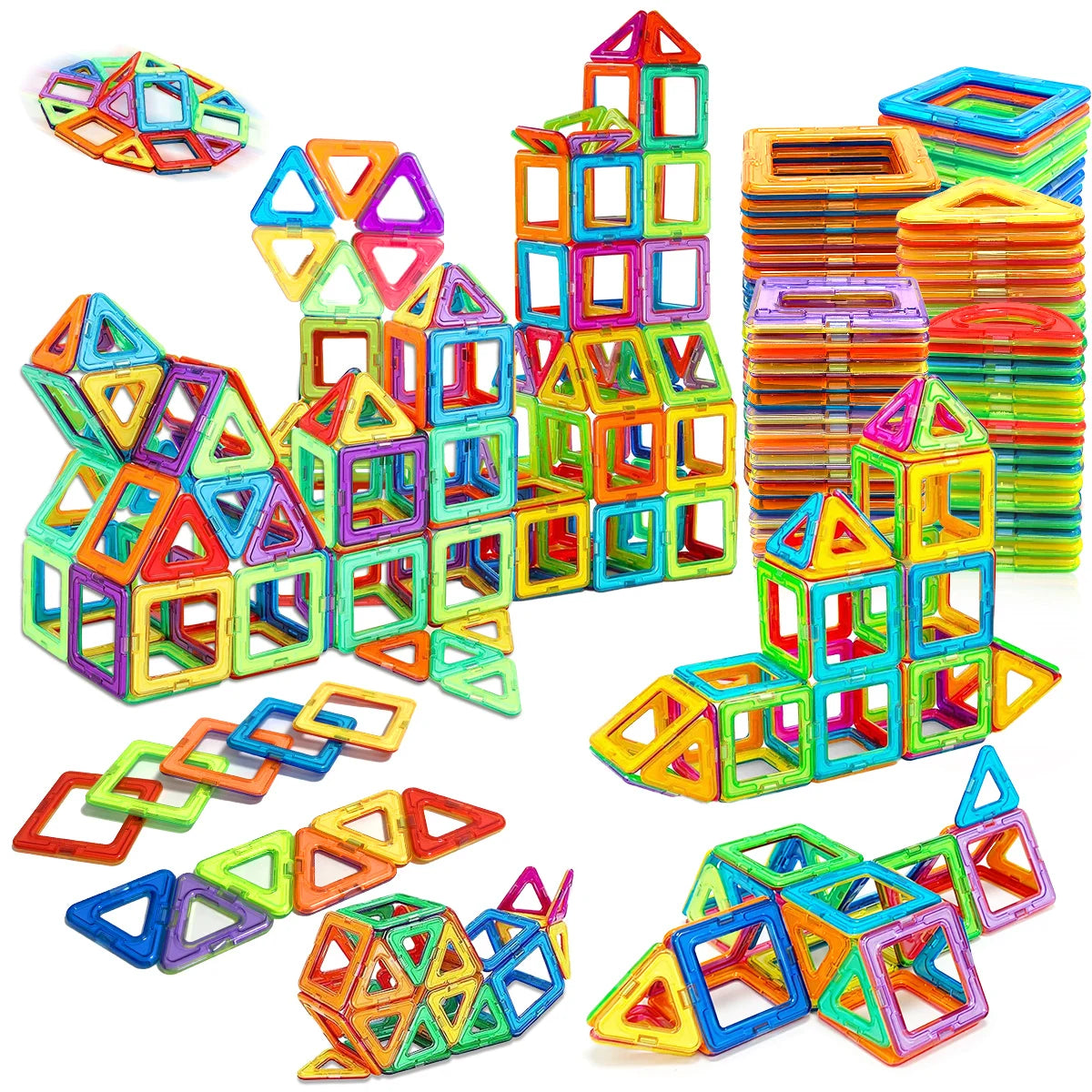 Colorful magnetic building blocks set for kids' STEM learning and creativity
