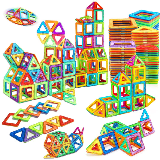 Colorful magnetic building blocks set for kids' STEM learning and creativity