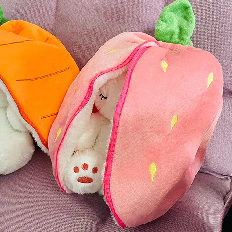 strawberry bunny soft toy for autism and sensory pla
