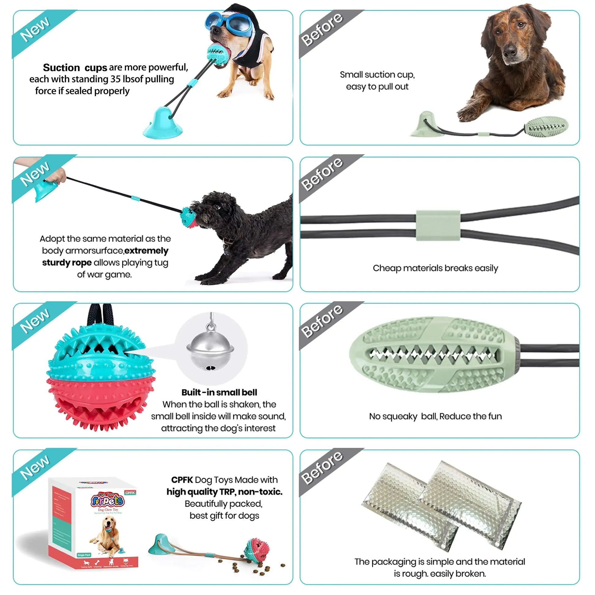Indestructible rope toy for teething puppies and strong chewers.