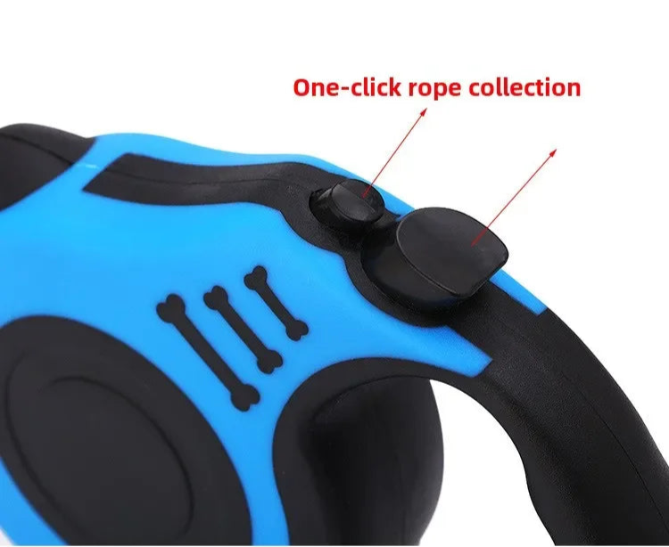 Automatic telescopic dog leash for safe and relaxed walks