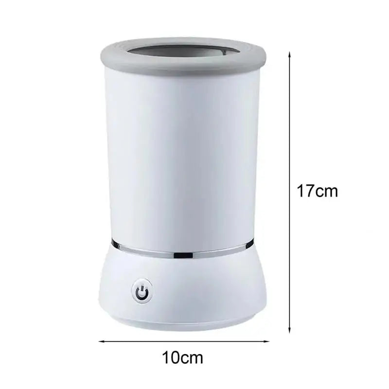 Close-up of USB-charging portable paw cleaner with low-noise electric motor
