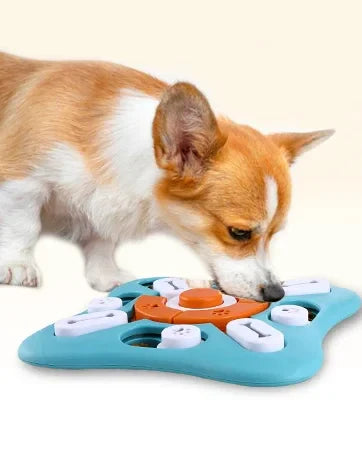 dog playing with interactive toy
