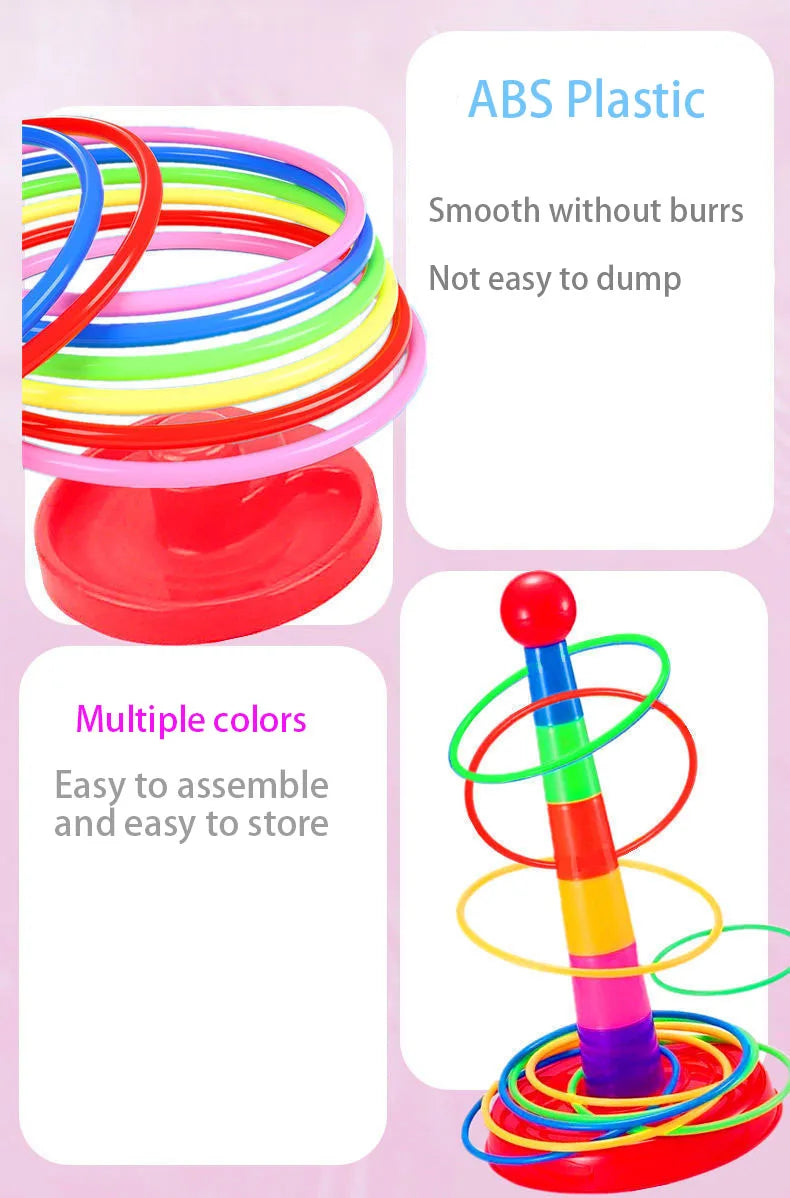 [2-in-1] Ferrule Ring Toss & Stacking Toy – Fun Game for Kids Age 3+