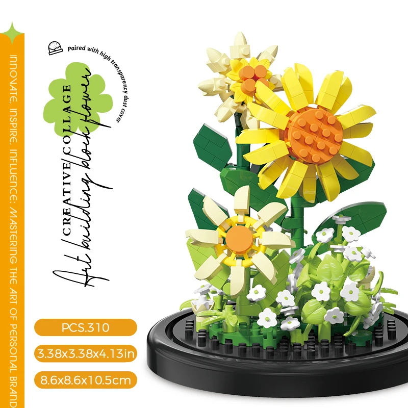 [DIY Craft] Building Block Flower Bouquet – Handmade Puzzle Gift Set 🌸