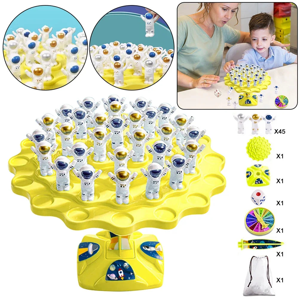 Spaceman balance stacking toy for fine motor skill development