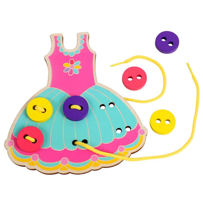 Montessori Life Skills Board – Toddler Dressing and Threading Toy