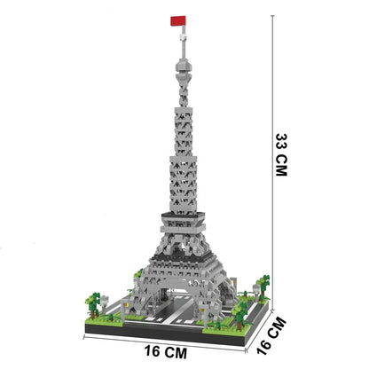 Mini Eiffel Tower Building Blocks Set with LED Light – Paris Model Kit