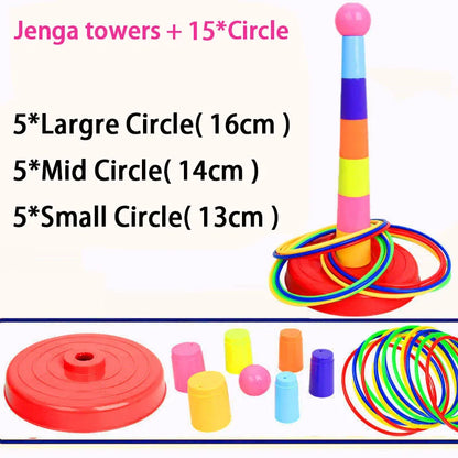 [2-in-1] Ferrule Ring Toss & Stacking Toy – Fun Game for Kids Age 3+