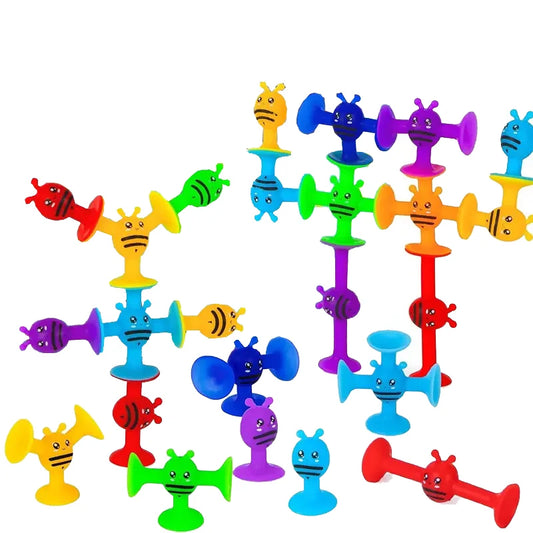 Soft silicone Suction Bees Sensory Toy 