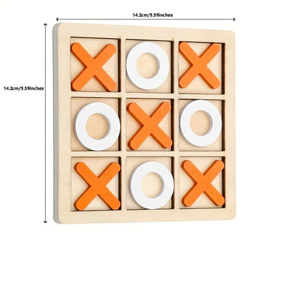 Solid Wooden Tic Tac Toe – Eco-Friendly Classic Game for Family Fun