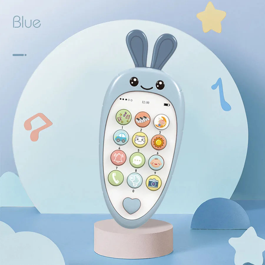 TinyTalk Baby Phone Toy with Teether for Sensory Play, Teething Relief, and Early Learning