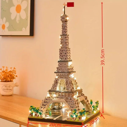 Mini Eiffel Tower Building Blocks Set with LED Light – Paris Model Kit