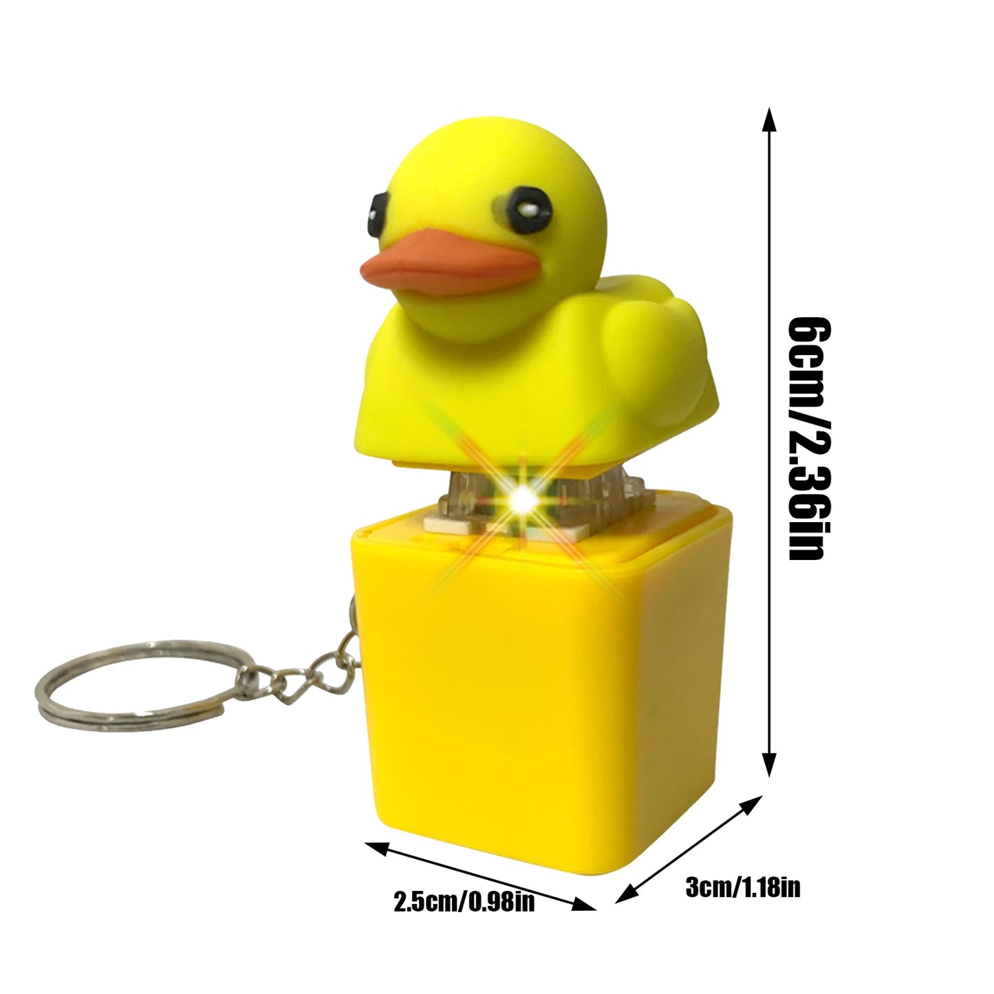[2025] LED Quacking Duck Fidget Toy – Fun Light-Up Stress Relief Keychain