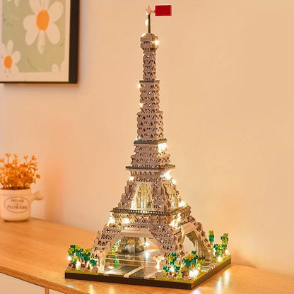 Mini Eiffel Tower Building Blocks Set with LED Light – Paris Model Kit