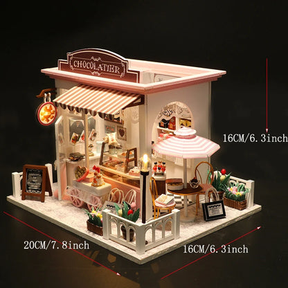 DIY Wooden Café Puzzle | 3D Dollhouse Kit for Creative Kids