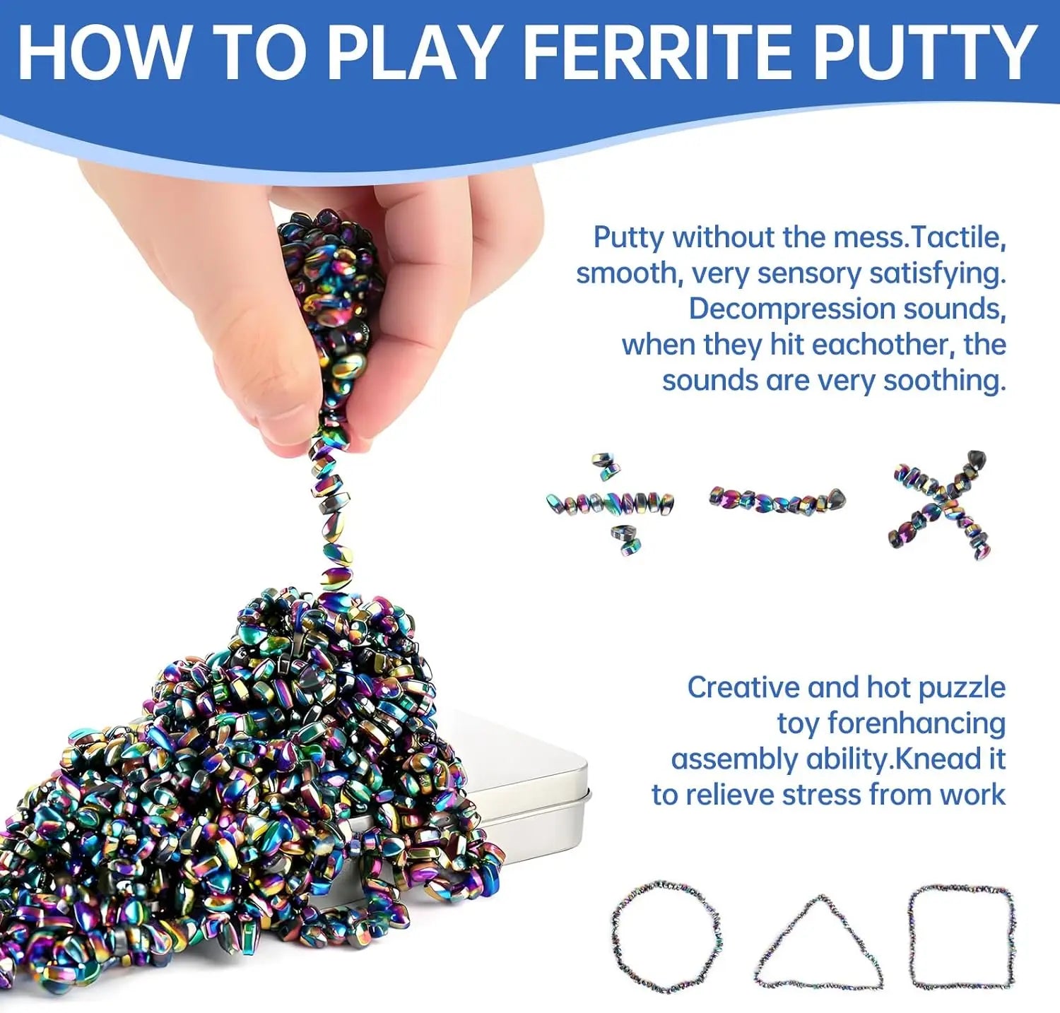 Stretchable non-toxic sensory putty for ADHD and autism