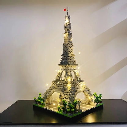 Mini Eiffel Tower Building Blocks Set with LED Light – Paris Model Kit