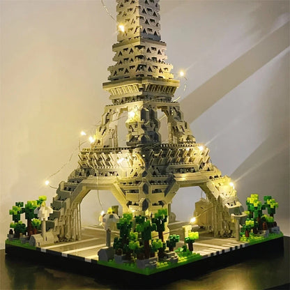 Mini Eiffel Tower Building Blocks Set with LED Light – Paris Model Kit