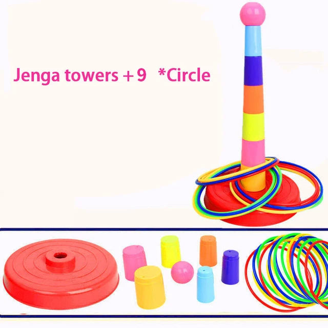 [2-in-1] Ferrule Ring Toss & Stacking Toy – Fun Game for Kids Age 3+