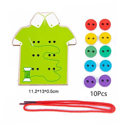 Montessori Life Skills Board – Toddler Dressing and Threading Toy