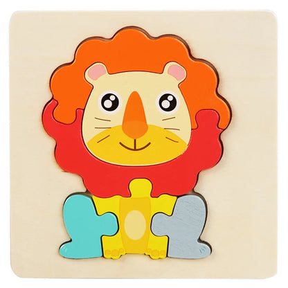 WildShapes™ Montessori 3D Wooden Animal Brain Teasers – Early Learning Puzzles for Toddlers
