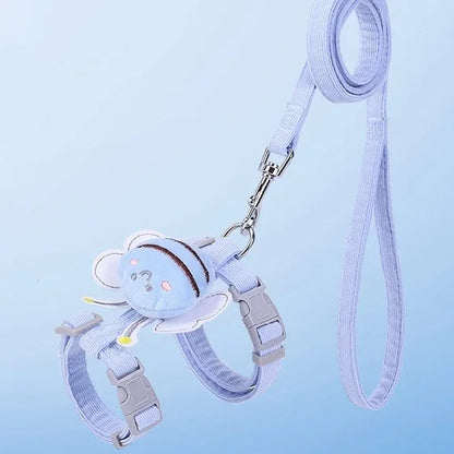 BuzzBuddy Cat Harness & Leash Set – Cute Cartoon Bee Design