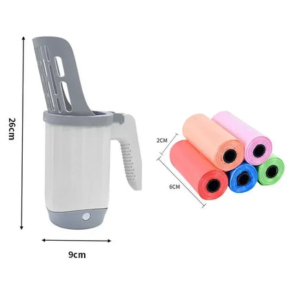 CleanMate Cat Litter Scoop with  Built-In Bag Dispenser for Easy Cleanup