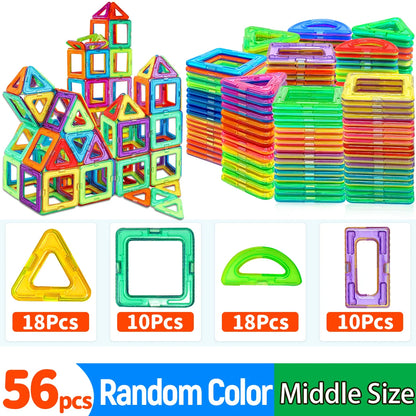 Magnetic construction blocks for toddlers developing fine motor skills
