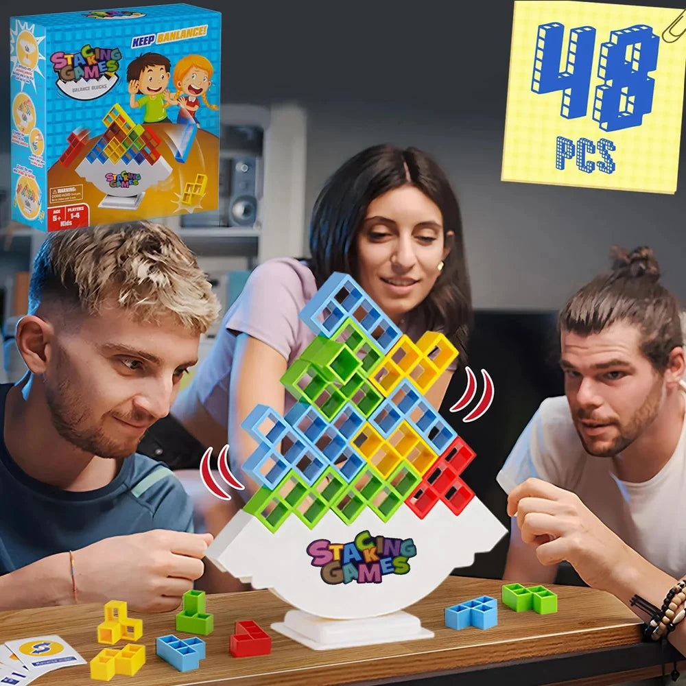 STEM balance and stacking game with safe, durable materials