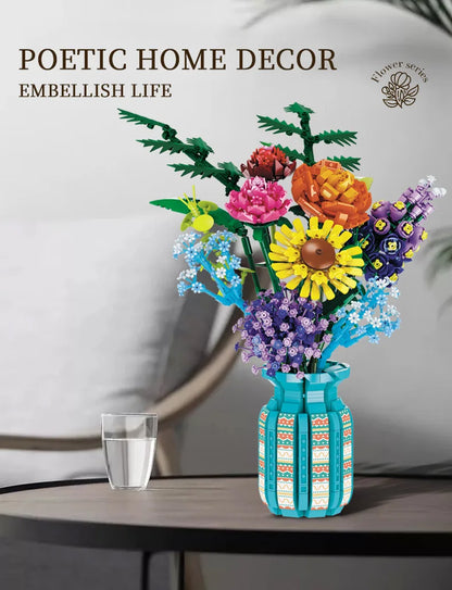 1009PCS Sunflower Building Blocks | Creative Floral DIY Gift Set