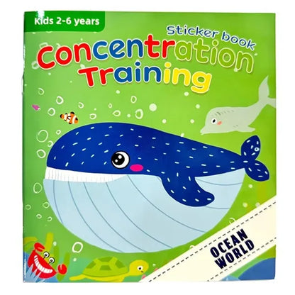 Montessori Educational Cartoon Sticker Books for Kids Age 3–6
