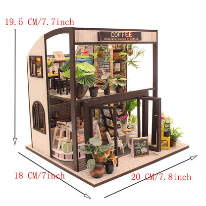 DIY Wooden Café Puzzle | 3D Dollhouse Kit for Creative Kids