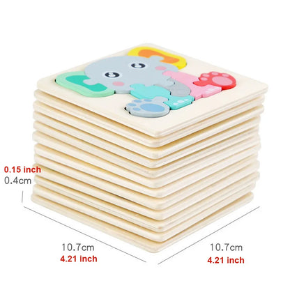 WildShapes™ Montessori 3D Wooden Animal Brain Teasers – Early Learning Puzzles for Toddlers