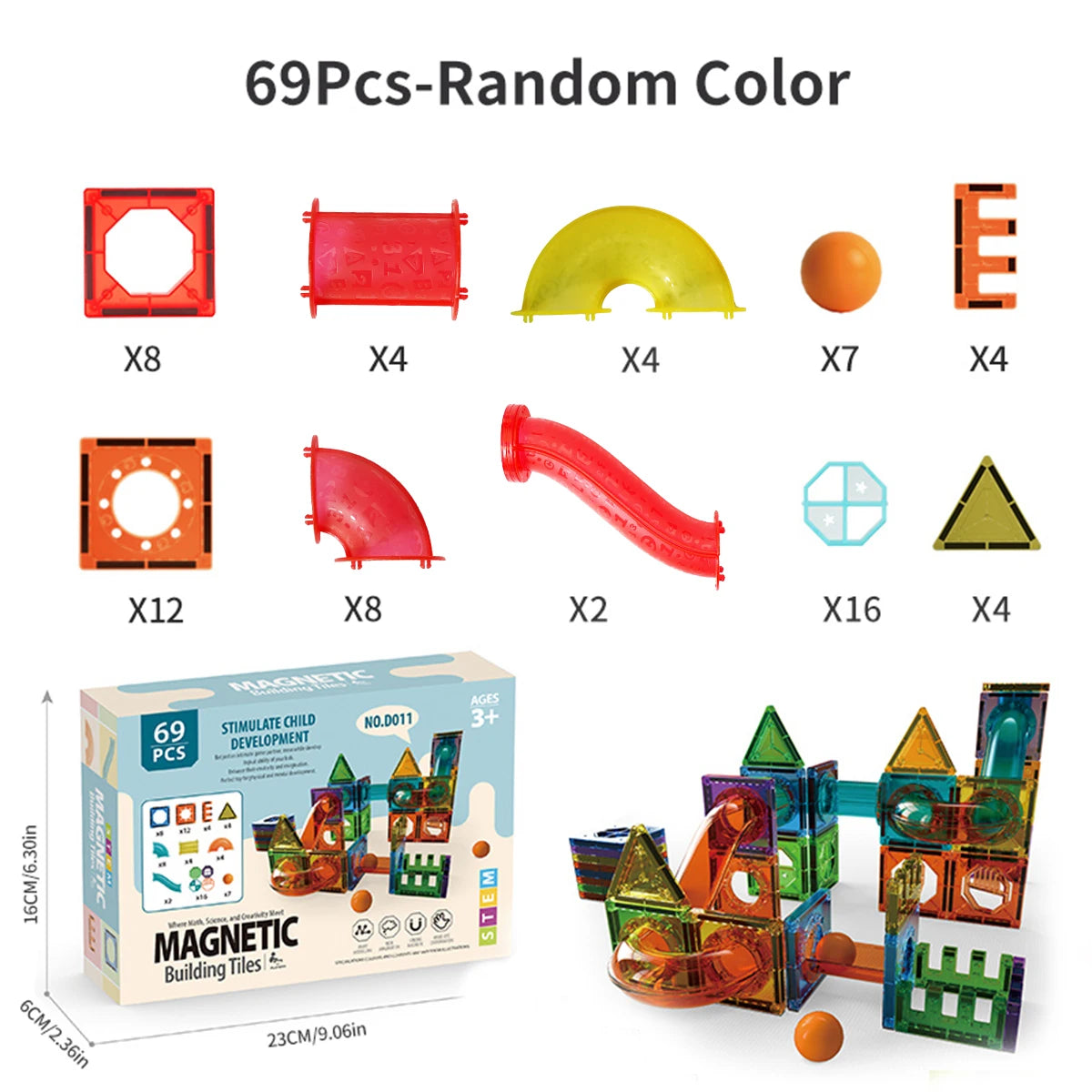 MarbleMaze™ Magnetic Marble Run Tiles – 45-200 PCS STEM Building Set for Kids