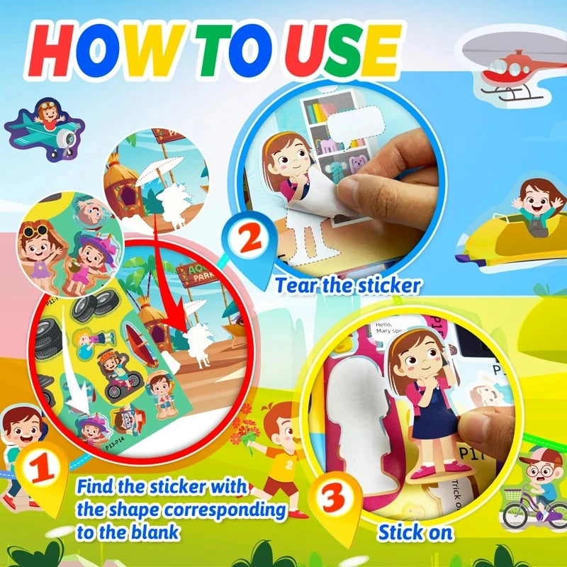 Educational sticker activity book for kids age 3 to 6