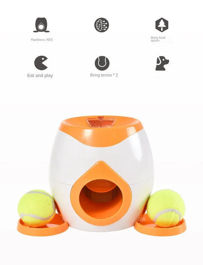 2-in-1 Automatic Dog Ball Launcher & Treat Dispenser