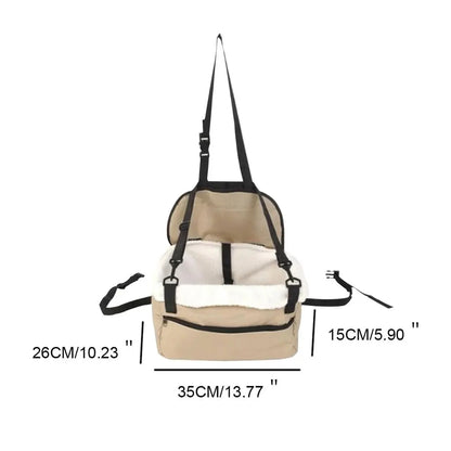 Puppy car seat with storage pockets for toys and treats