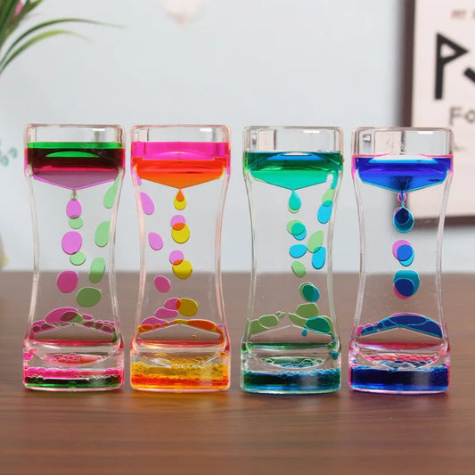 Liquid motion bubbler timer sensory toy
