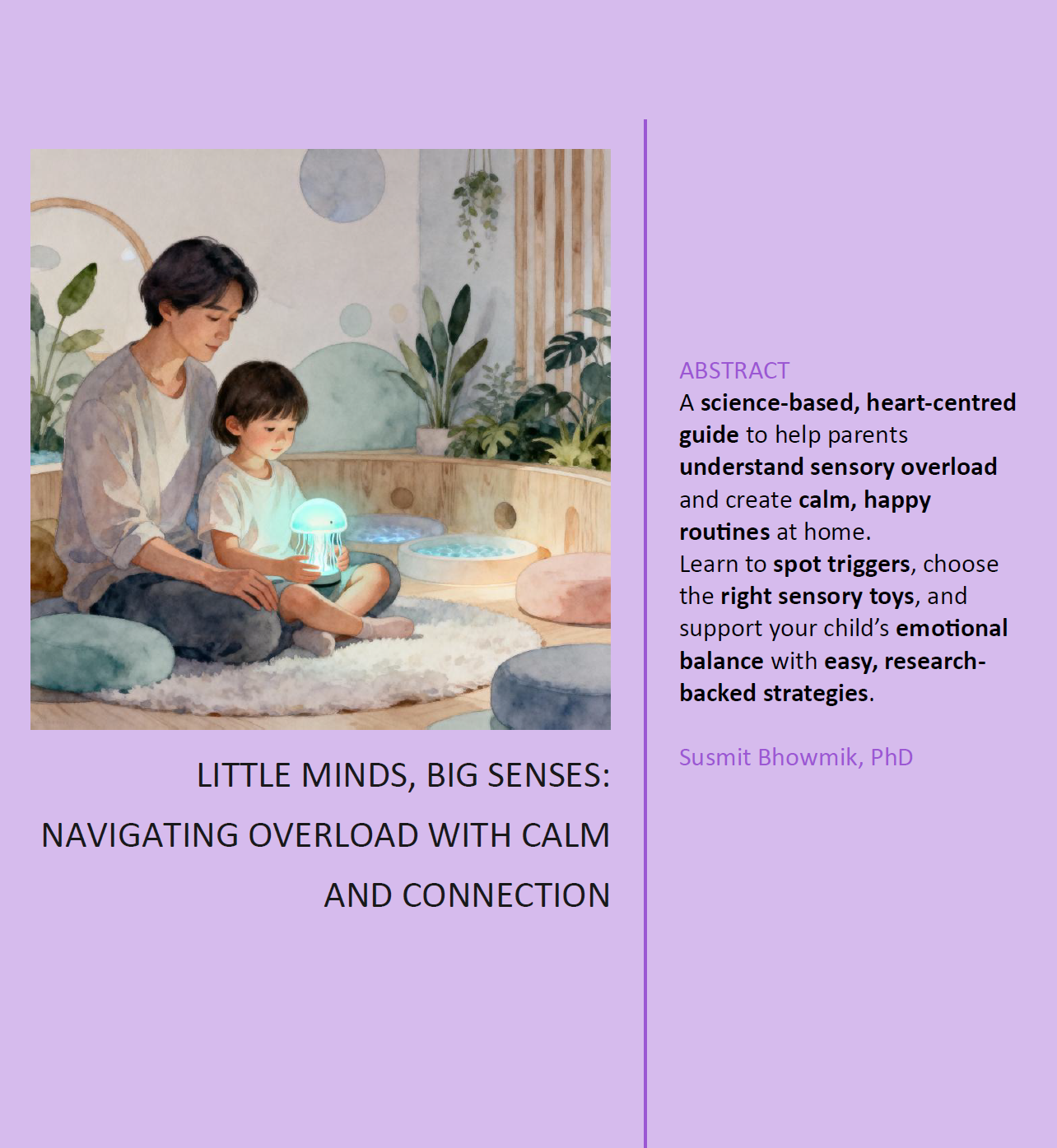 Woman and child sitting together on a rug with a glowing orb, surrounded by plants and soft lighting.