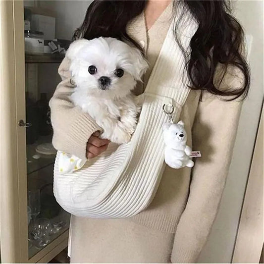Handmade canvas pet sling carrier for small dogs and cats