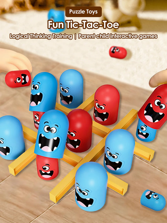 Montessori gobble game board tic-tac-toe  for kids logic and parent-child play.

